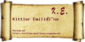 Kittler Emiliána névjegykártya